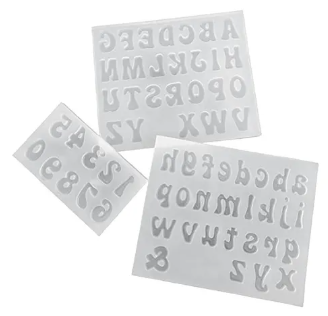 Moldes silicona letras mayúsuclas, minúsculas y números